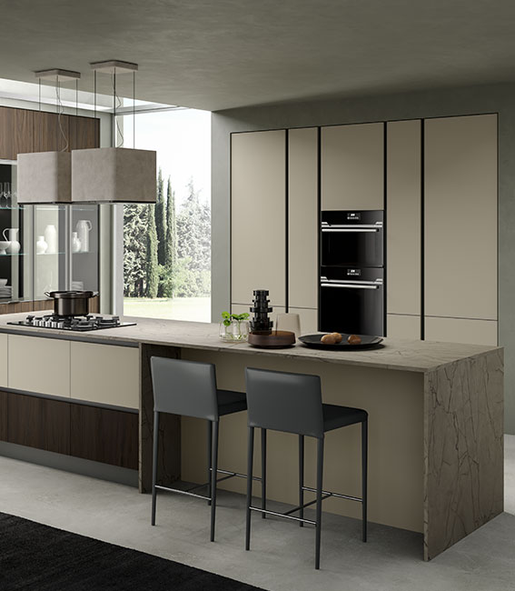 Rendu 3D d'une conception de cuisine sur-mesure