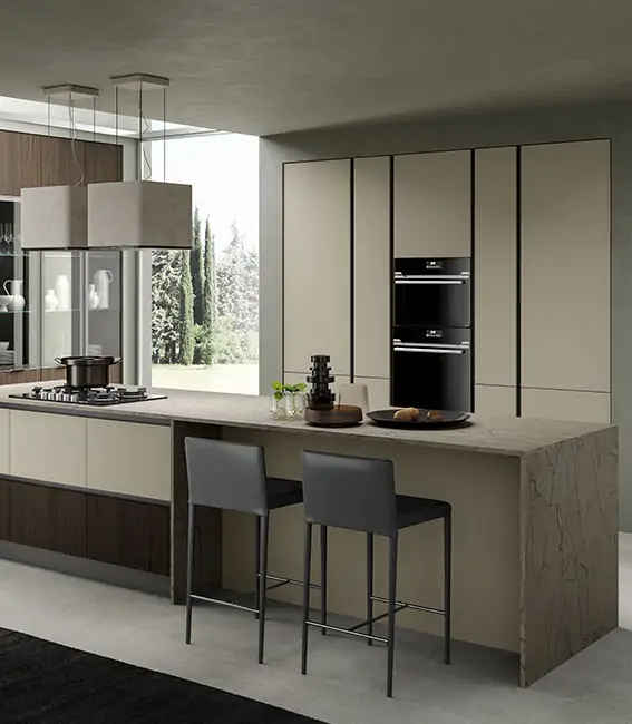 Rendu 3D d'une conception de cuisine sur-mesure